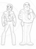 A coloring page of mega mindy
